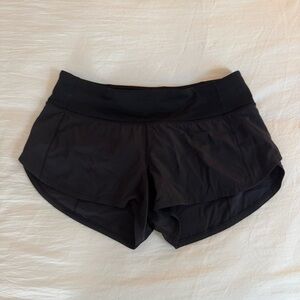 Lululemon Black Low Rise Speed Up Shorts